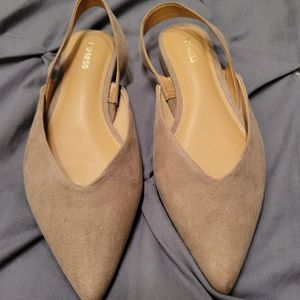 NEW Express tan velvet flats